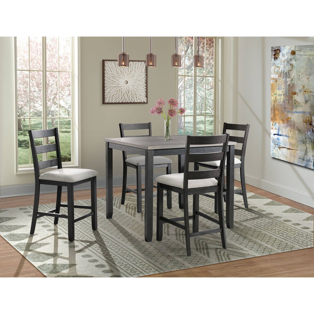 Photos - Dining Table 5pc Kona Gray Counter Height Dining Set Gray - Picket House Furnishings