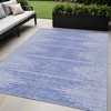 Denim Blue And Ivory Abstract Washable Indoor Outdoor Area Rug - 2 of 4