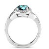 Pompeii3 3/4ct Pave Halo Blue Diamond Engagement Ring 14K White Gold - 2 of 4