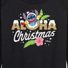Women's - Lilo and Stitch - Aloha Christmas Lightweight French Terry Wide Neck Long Sleeve Graphic Shirt - 2 of 4