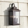 Minka Lavery Farmhouse Outdoor Wall Light Fixture Oil Rubbed Bronze 4-Light 20 3/4" Clear Glass for Post Exterior Porch Yard Patio - 2 of 2