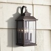 Minka Lavery Farmhouse Outdoor Wall Light Fixture Oil Rubbed Bronze 4-Light 20 3/4" Clear Glass for Post Exterior Porch Yard Patio - image 2 of 2