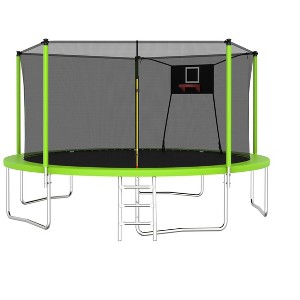 HFYee 8/10/14FT Safety-Enclosed Kids Trampoline Indoor/Outdoor Bounce Mat for Different Ages - 1 of 4