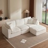 110'' Cloud Sectional Sofa with L-Shaped Convertible Design, Ottoman, and Seven Throw Pillows ¨C No Assembly Required - 3 of 4