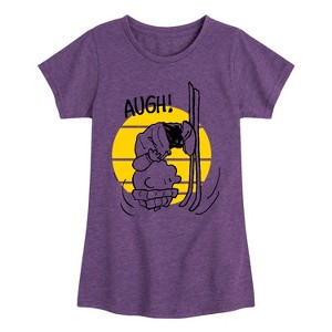 Girls' - Peanuts - Charlie Brown Flip Fitted Short Sleeve Graphic T-Shirt - 1 of 4