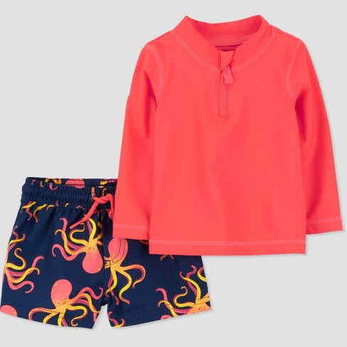 Printed Kids Rash Guard and Shorts