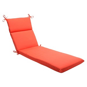 Sunbrella Canvas Outdoor Chaise Lounge Cushion - Orange, Melon Ball