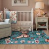 Lahome Modern Butterfly Floral Short Pile Velvet Rectangular Indoor Area Rug - 4 of 4