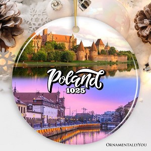 Vibrant Poland Cultural Heritage Ornament, Eastern European Landmarks Christmas Gift and Warsaw Souvenir| OrnamentallyYou - 1 of 4