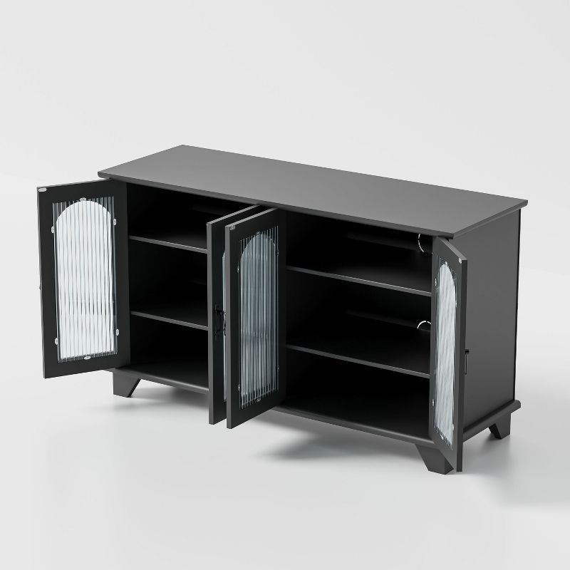 Neutypechic Wooden Bookshelf with Glass Doors and Adjustable Shelves, 3 of 8