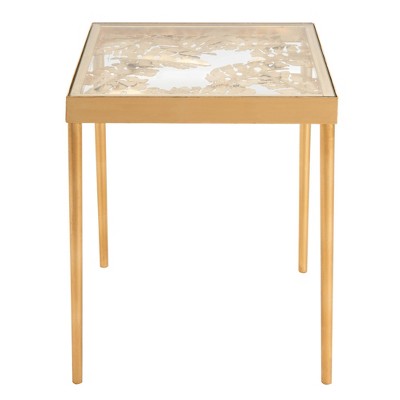 Leilani Palm Leaf Side Table Gold Leaf - Safavieh