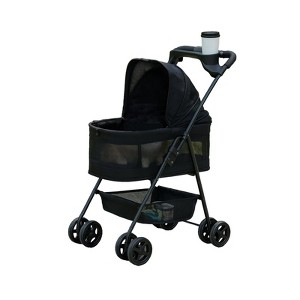 Itopfox 3 in 1 Pet Stroller with Removable Carrier, Folding Stroller for Small/Medium Dogs and Cats, Waterproof All-Terrain with Sun Shades, Car Seat - 1 of 4