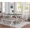 60" Arga Transitional Wood Dining Table Gray/Antique White - HOMES: Inside + Out - image 4 of 4