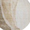 Brown And Taupe Abstract Washable Indoor Outdoor Area Rug - 4 of 4