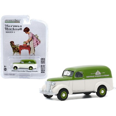 1939 Chevrolet Panel Truck "Saturday Evening Catering" Green and Cream "Norman Rockwell" 1/64 Diecast Model Car by Greenlight