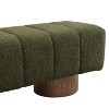 Sapphtopaz Upholstered Ottoman Bench, End of Bed Entryway Bench with Wood Legs Bench for Entryway Bedroom, No-Assembly - 3 of 4