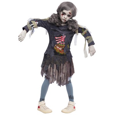 Joyfy Halloween Zombie Costume, Living Dead Monster Child Costume for Girls Halloween Cosplay Party - M