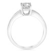 Pompeii3 1Ct Asscher Cut Moissanite & Princess Cut Diamond Engagement Ring 14k White Gold - 3 of 4