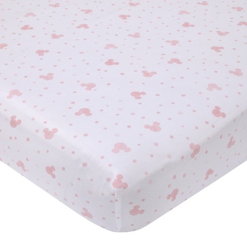 Pink polka dot online crib sheet