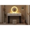 Vanity Makeup Desk with HD Lighted Round Mirror, 40" Small Modern Vanity Desk with 3 Color Lights＆Adjustable Brightness,Dressing Table with 2 Drawers - 4 of 4