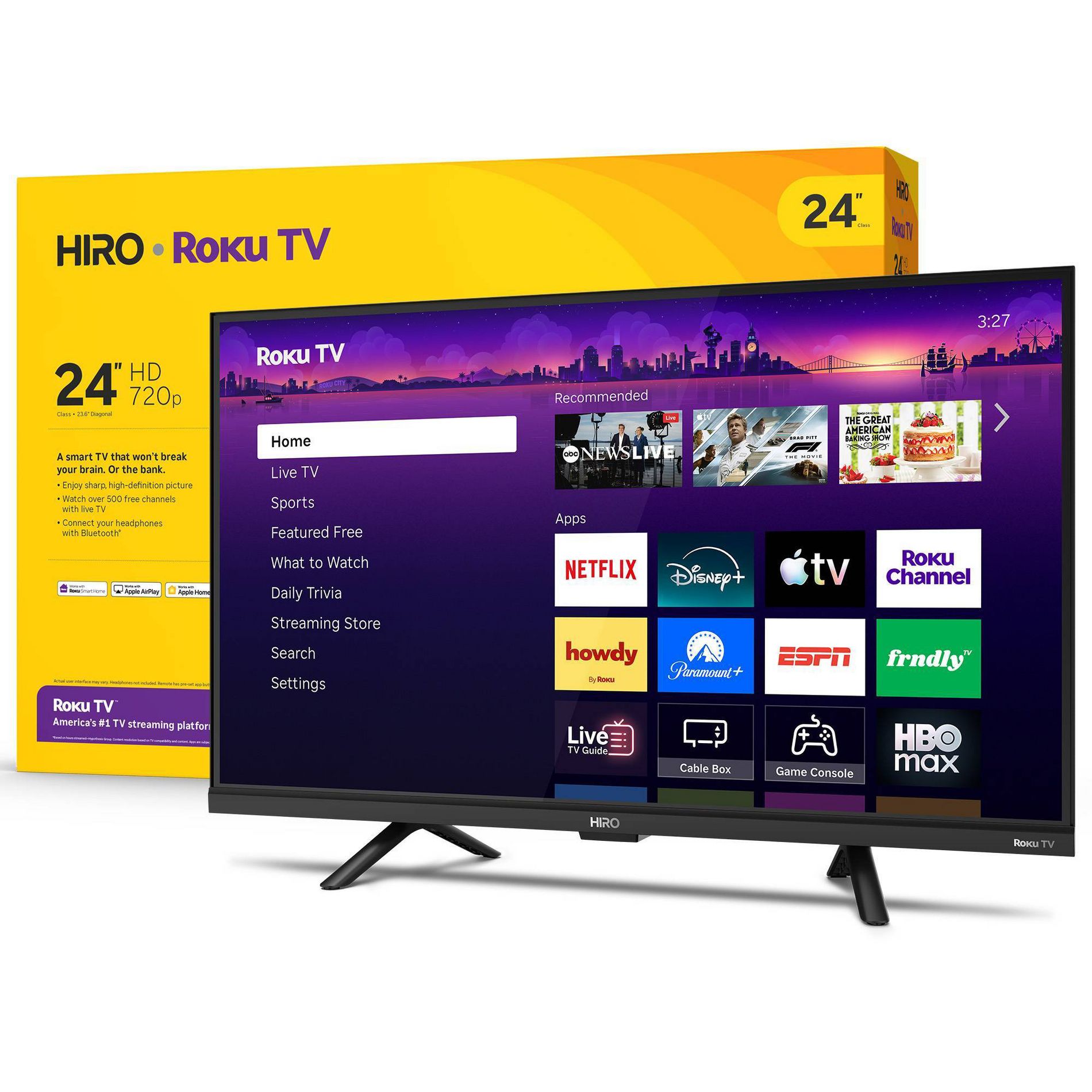 Hiro Roku TV 720p HD Smart TV Flat Screen LED Television with Roku TV and Dolby Audio for Streaming