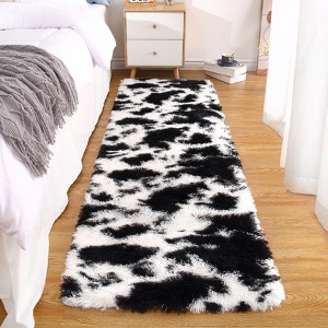 2*8 Shag Area Rug Ultra Soft Fluffy Indoor Rugs for Living Room Luxurious Thick Plush Floor Carpet Bedroom Kids’ Room Luxury Carpets Black/White - 1 of 4