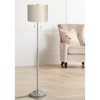 360 Lighting Abba Modern Floor Lamp Standing 66" Tall Brushed Nickel Off White Embroidered Hourglass Drum Shade for Living Room Bedroom Office House - 2 of 3