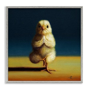 Stupell Industries Yellow Chick Meditating Yoga Pose Animal Fitness Framed Giclee Art - 1 of 4