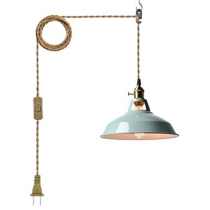 CLAXY Modern Plug-in Pendant Light Adjustable Height Sea Blue - 1 of 4