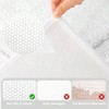 White Bathroom Rug Set, 3 Piece Non - Slip Mats, Washable Soft Fluffy Floor Mats for Bathrooms - 4 of 4