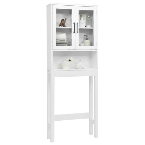 Bathroom Cabinet over Toilet, Bathroom Storage Cabinet with Glass