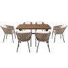 Coolbibila 7 Pieces Patio Dining Set,Outdoor Furniture Dining Table and Chairs,Rectangular Wood Table and Curved Back Woven Rope Dining Chairs - 3 of 4