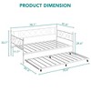 Daybed with Trundle, Sturdy Metal Twin Bed Frame with Stylish Headboard, Steel Slat Support Sofa Bed for Living Room, Bedroom and Guest Room - 2 of 4