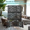 TOAOTBNBO Metal Privacy Screen with Stand, Decorative Privacy Fence Panels with Bamboo Leaf Pattern, Outdoor Privacy Screen for Garden, Black - 4 of 4