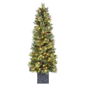 Haute Decor 5' Prelit Classic Potted Christmas Tree - 1 of 4