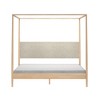 Harbor King Canopy Bed with Upholstered Headboard, Blonde/Swiss Coffee (MD2411-01) - 3 of 4