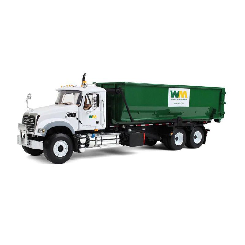 1/34 Mack Granite Waste Management Truck With Green Roll Off Container by First Gear 10-4050, 1 of 7