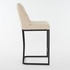 NicBex Set of 2 Modern Upholstered Bar Stools Counter Height Bar Chairs with Button-Tufted Backrest and Metal Frame for Kitchen Island, Pub - 4 of 4