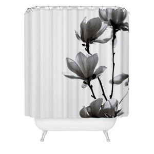 Monika Strigel Black Magnolia Shower Curtain Black/White - Deny Designs - 1 of 3