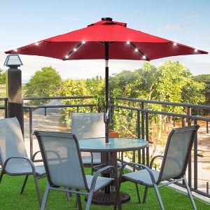 Sonkuki 7.5 ft Outdoor LED Solar Lighted Patio Market Umbrella w/ Push Button Tilt - 1 of 4
