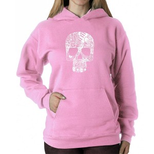LA Pop Art Rock n Roll Skull - Women's Word Art Hooded Sweatshirt - 1 of 4