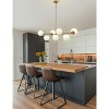YANSUN 7-Light Gold Metal Pendant Chandelier with White Globe Glass Shades, Perfect for Vintage and Industrial Decor - 2 of 4