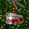 Northlight Plated Fire Truck with European Crystals Christmas Ornament - 3.5" - Red and Silver - 2 of 3