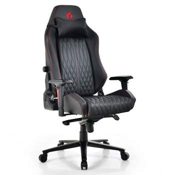 Costway Gaming Chair with Meta Base Class-4 Gas Lift 4D Armrest & Adjustable Lumbar Support