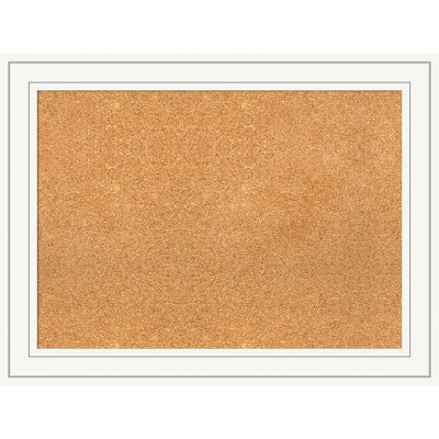 Amanti Art Natural Cork Board Wood Framed Craftsman White Bulletin Board 33 in. x 25 in.