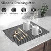 LunaLulinlk 2Pcs Drain Mat, Rectangel Silicone Mat ,Rectangle Silicone Drain Mat Drying Dishes Pad Heat Resistant Slip-proof Tray - 4 of 4