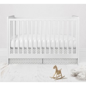 Bacati - Gray Arrows on white background Crib skirt - 1 of 3