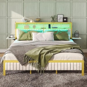 Bestier King/Queen/Full Size Bed Frame with Charging Station - 1 of 4