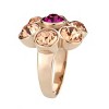Slickblue Rose Gold-Plated Stainless Steel Ring - Multicolor Crystal Stone, Modern Lightweight Jewelry, Sizes 5-10 - 3 of 4