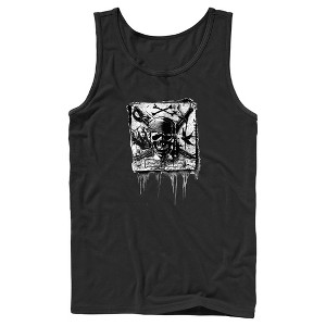 Men's Pirates of the Caribbean: Curse of the Black Pearl Black and White Skull Logo Tank Top - 1 of 4